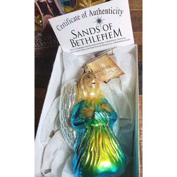 Sands of Bethlehem Religious Glass Ornaments -Set Of 4- Made with Holy Land Sand - Picture 6 of 16
